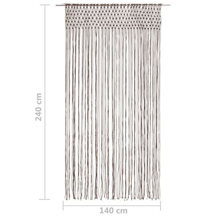 Rideau en macramé Taupe 140x240 cm Coton – Image 4