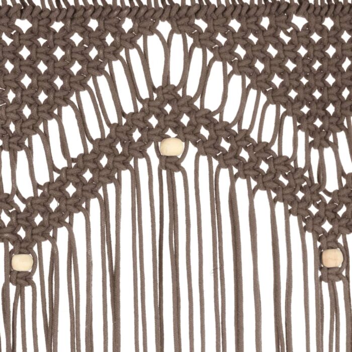 Rideau en macramé Taupe 140x240 cm Coton – Image 3