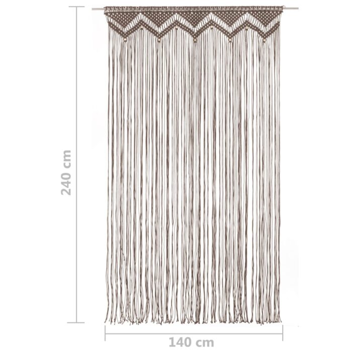 Rideau en macramé Taupe 140x240 cm Coton – Image 4