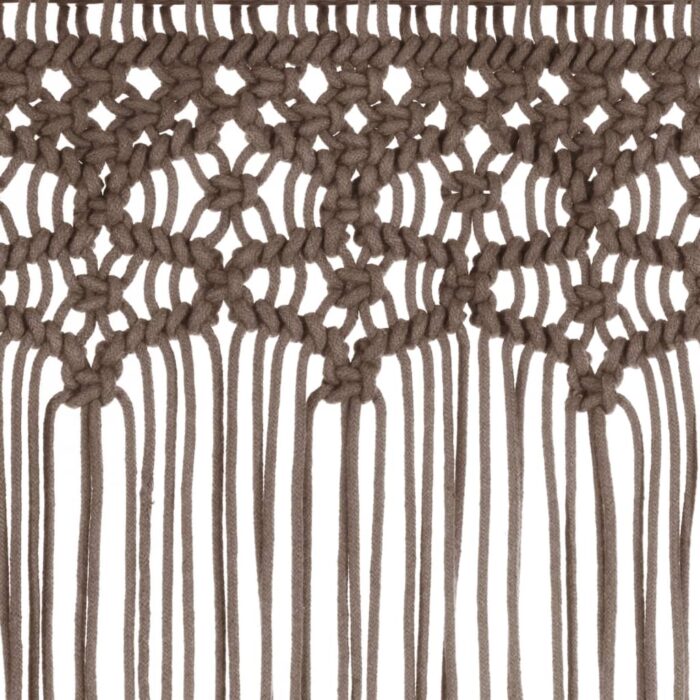 Rideau en macramé Taupe 140x240 cm Coton – Image 3