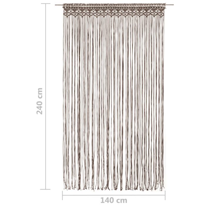 Rideau en macramé Taupe 140x240 cm Coton – Image 4