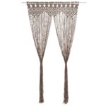 Rideau en macramé Taupe 140x240 cm Coton
