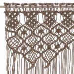 Rideau en macramé Taupe 140x240 cm Coton – Image 2