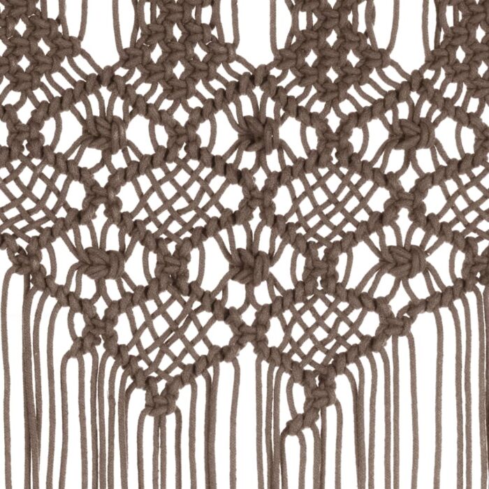 Rideau en macramé Taupe 140x240 cm Coton – Image 3