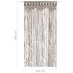 Rideau en macramé Taupe 140x240 cm Coton – Image 4