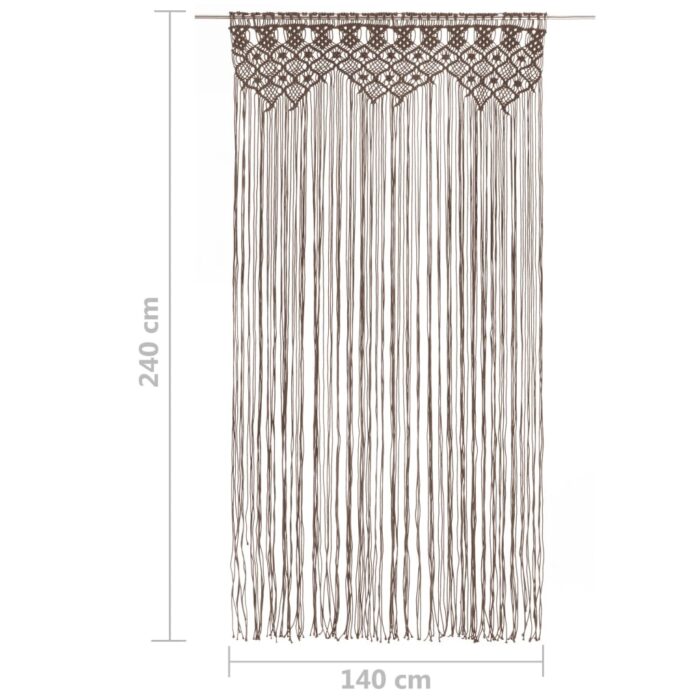 Rideau en macramé Taupe 140x240 cm Coton – Image 4