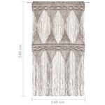 Rideau en macramé Taupe 140x240 cm Coton – Image 4