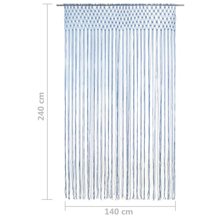 Rideau en macramé Bleu 140x240 cm Coton – Image 4