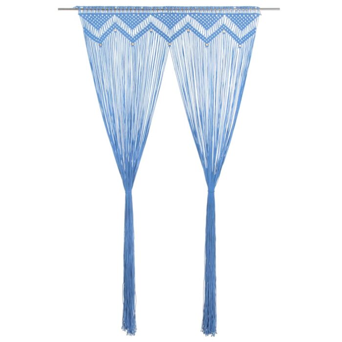 VXL8720286180877_a_en_hd_1.jpg Rideau en macramé Bleu 140x240 cm Coton – Image 1