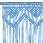 Rideau en macramé Bleu 140x240 cm Coton – Image 2