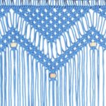 Rideau en macramé Bleu 140x240 cm Coton – Image 3