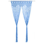 Rideau en macramé Bleu 140x240 cm Coton
