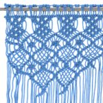Rideau en macramé Bleu 140x240 cm Coton – Image 2
