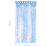 Rideau en macramé Bleu 140x240 cm Coton – Image 4