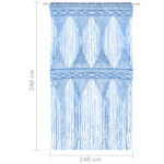 Rideau en macramé Bleu 140x240 cm Coton – Image 4