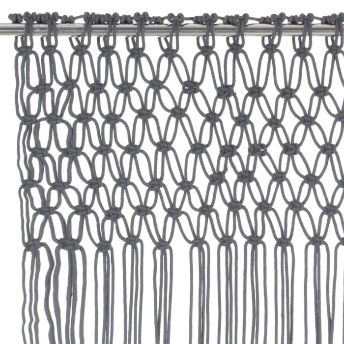 Rideau en macramé Anthracite 140x240 cm Coton – Image 2