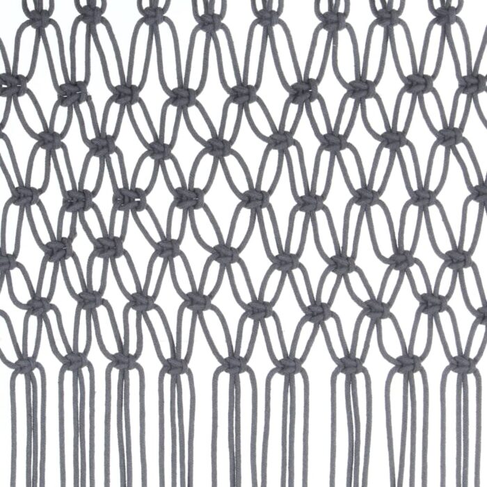 Rideau en macramé Anthracite 140x240 cm Coton – Image 3
