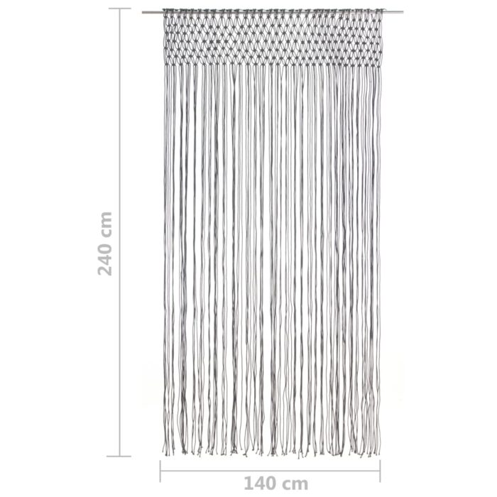 Rideau en macramé Anthracite 140x240 cm Coton – Image 4