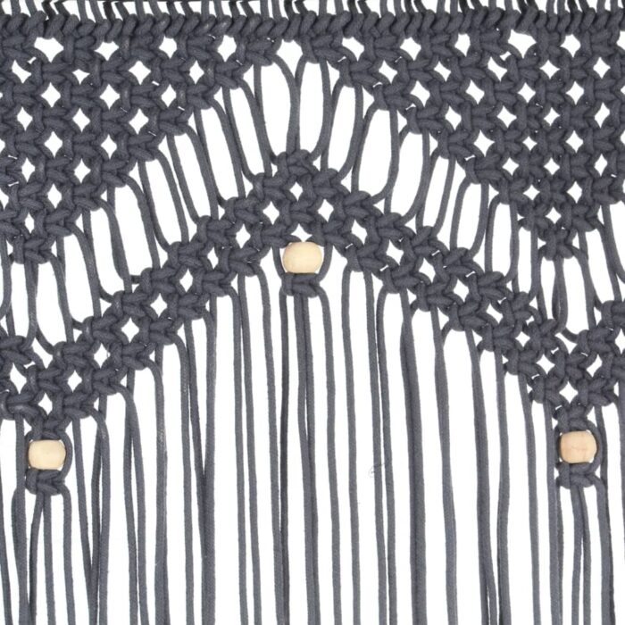 Rideau en macramé Anthracite 140x240 cm Coton – Image 3