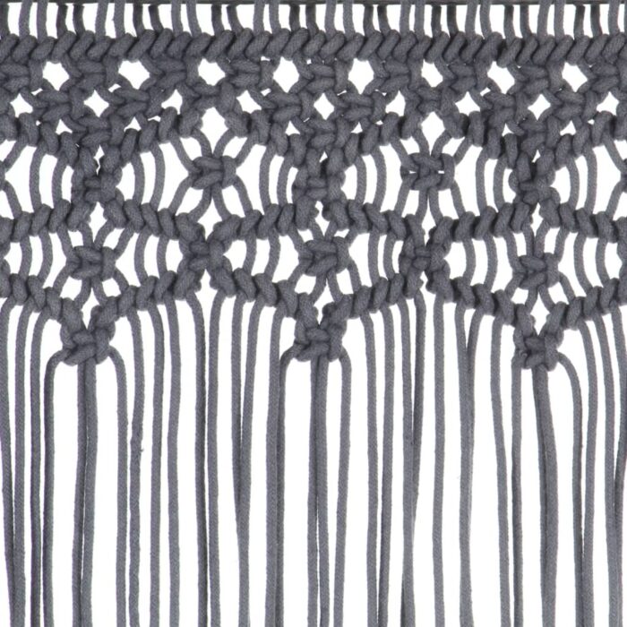 Rideau en macramé Anthracite 140x240 cm Coton – Image 3