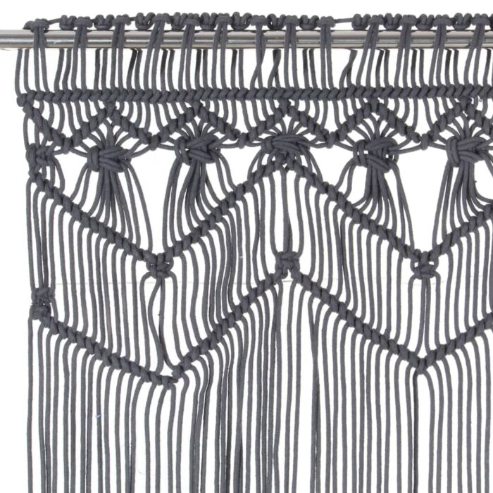 Rideau en macramé Anthracite 140x240 cm Coton – Image 2