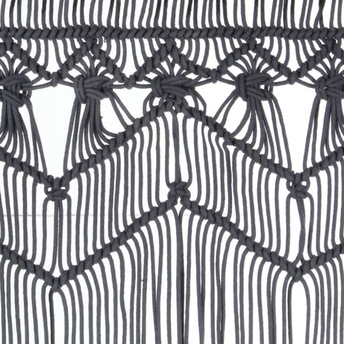 Rideau en macramé Anthracite 140x240 cm Coton – Image 3