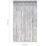 Rideau en macramé Anthracite 140x240 cm Coton – Image 4