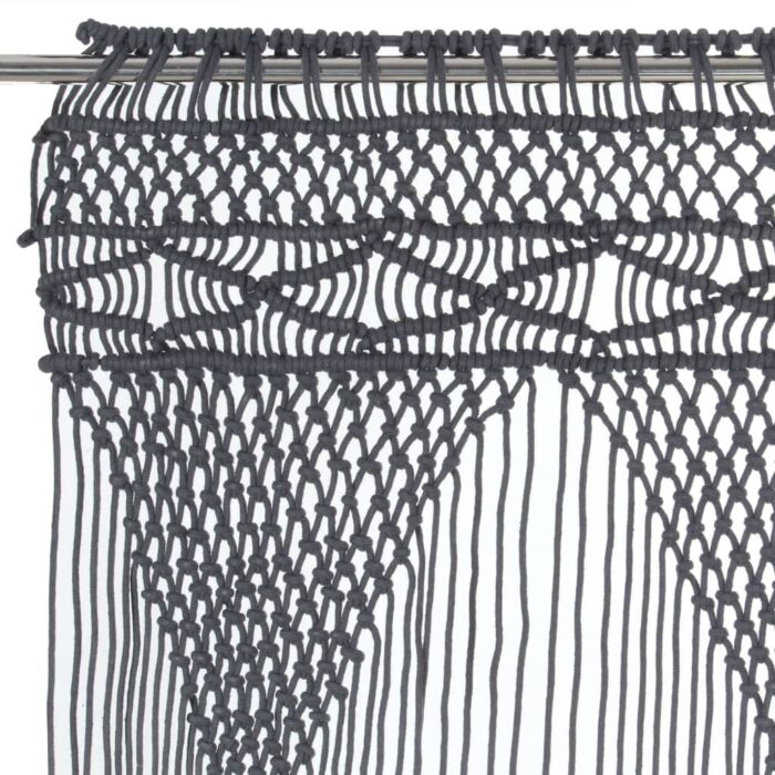Rideau en macramé Anthracite 140x240 cm Coton – Image 2