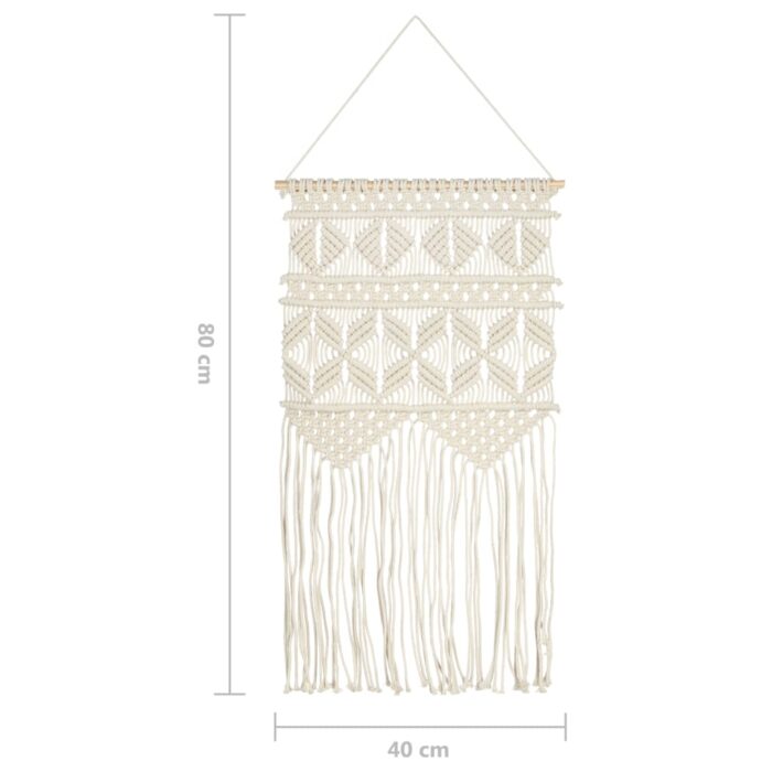 Cintre mural en macramé 40x80 cm Coton – Image 4