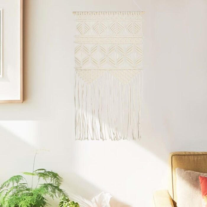 VXL8720286180983_m_en_hd_1.jpg Cintre mural en macramé 40x80 cm Coton – Image 1