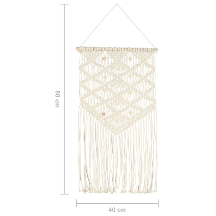 Cintre mural en macramé 40x80 cm Coton – Image 4