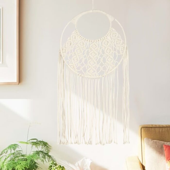 Cintre mural en macramé 40x80 cm Coton – Image 1