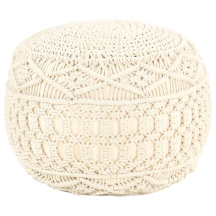 Pouf fait à la main en macramé 45x30 cm Coton