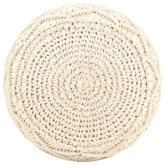 Pouf fait à la main en macramé 45x30 cm Coton – Image 2