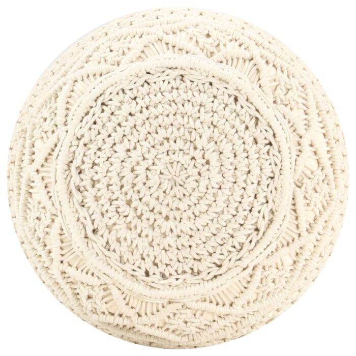 Pouf fait à la main en macramé 45x30 cm Coton – Image 3