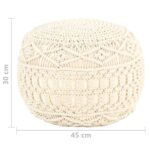 Pouf fait à la main en macramé 45x30 cm Coton – Image 4