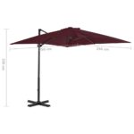Parasol de jardin en porte-à-faux avec mât en aluminium – Image 7