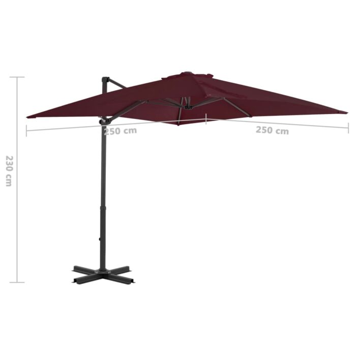 Parasol de jardin en porte-à-faux avec mât en aluminium – Image 7