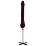 Parasol de jardin en porte-à-faux avec mât en aluminium rouge – Image 4