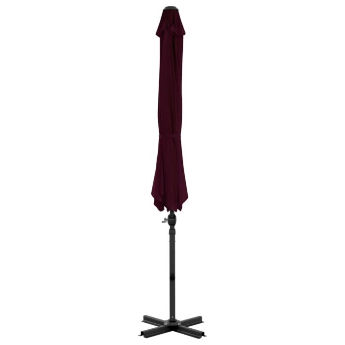 Parasol de jardin en porte-à-faux avec mât en aluminium rouge – Image 4