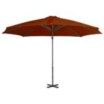 Parasol de jardin en porte-à-faux avec mât en aluminium – Image 3