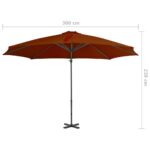 Parasol de jardin en porte-à-faux avec mât en aluminium – Image 7
