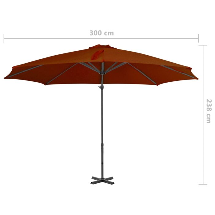 Parasol de jardin en porte-à-faux avec mât en aluminium – Image 7