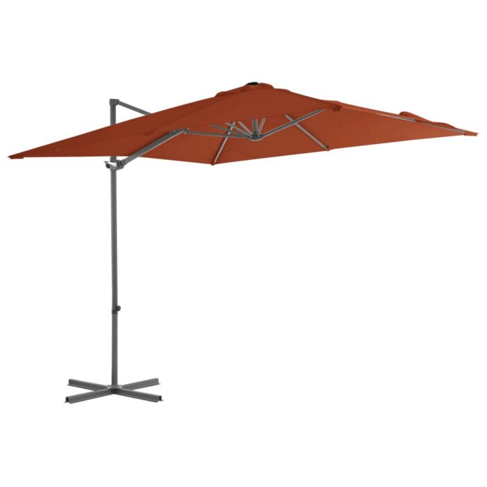 Parasol de jardin en porte-à-faux avec mât en acier terre cuite – Image 1