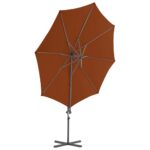 Parasol de jardin en porte-à-faux avec mât en acier terre cuite – Image 3