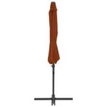 Parasol de jardin en porte-à-faux avec mât en acier terre cuite – Image 4