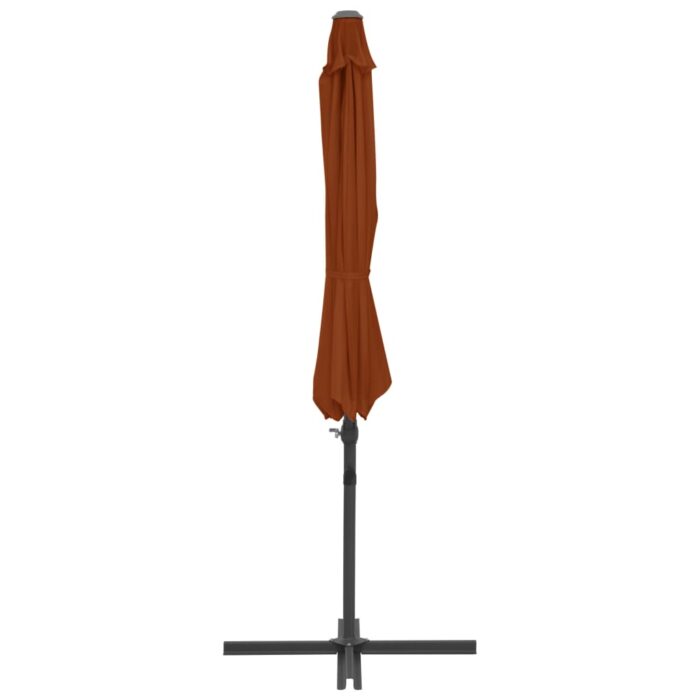 Parasol de jardin en porte-à-faux avec mât en acier terre cuite – Image 4