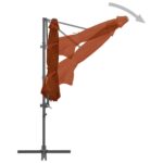 Parasol de jardin en porte-à-faux avec mât en acier terre cuite – Image 5