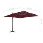 Parasol de jardin en porte-à-faux avec mât en aluminium – Image 7