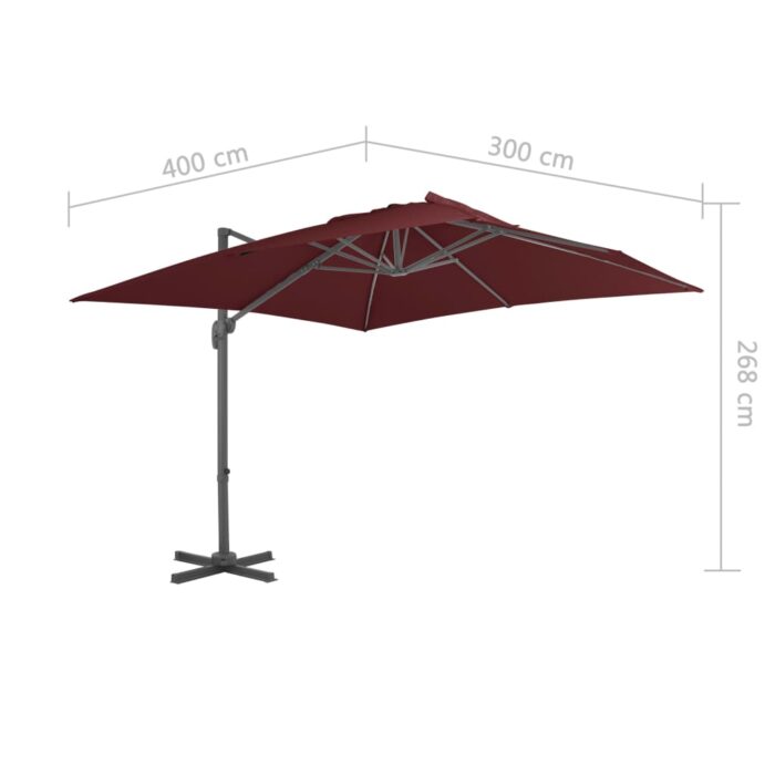 Parasol de jardin en porte-à-faux avec mât en aluminium – Image 7